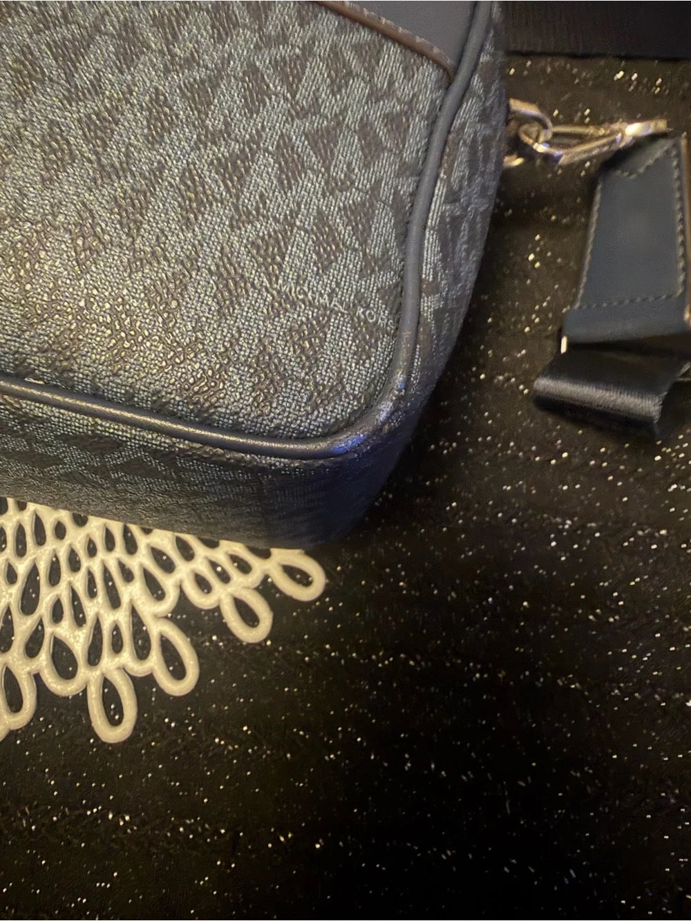 Michael Kors Navy Blue Crossbody Bag with Adjustable Strap